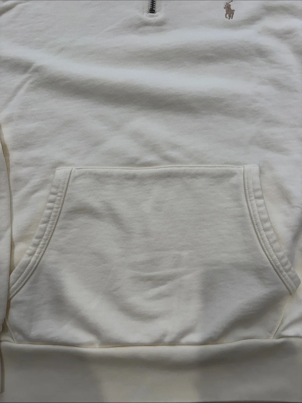 NWOT Polo by Ralph Lauren Cream Quarter-Zip Pullover Sweatshirt size large